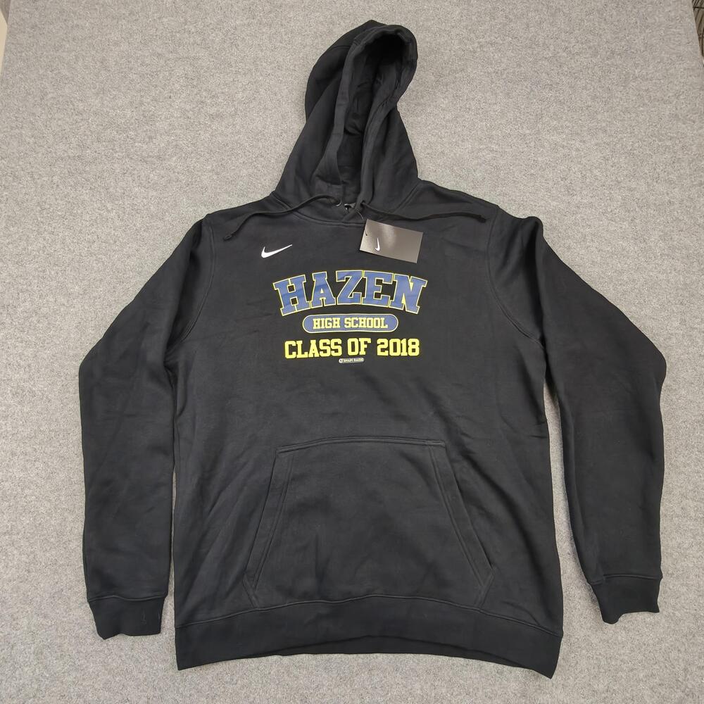 Nike Hoodie Mens Large Black Pullover Hooded Hazen High School Class Of 2018